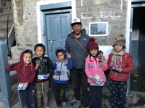 we have distributed stationary items for the children of seke community